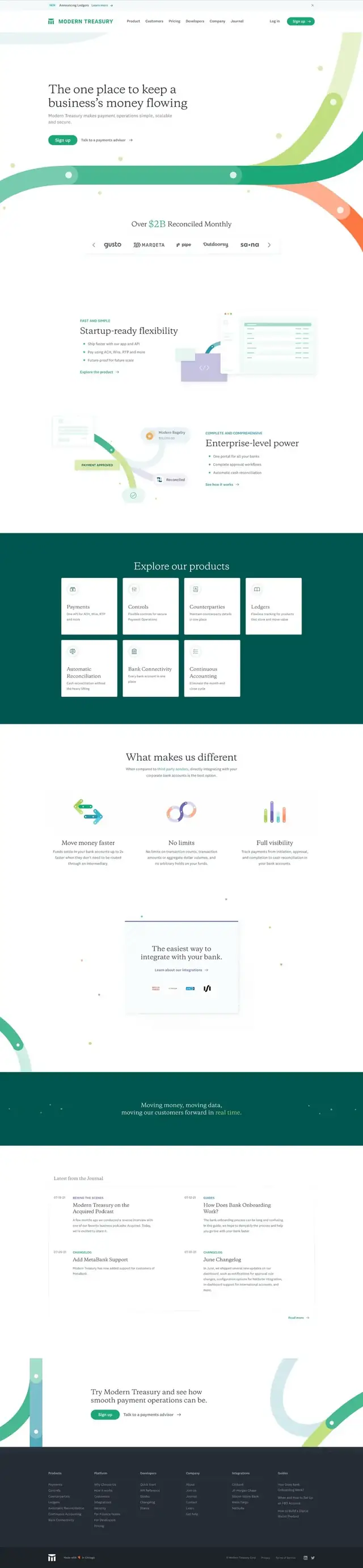 Modern Treasury — money operations