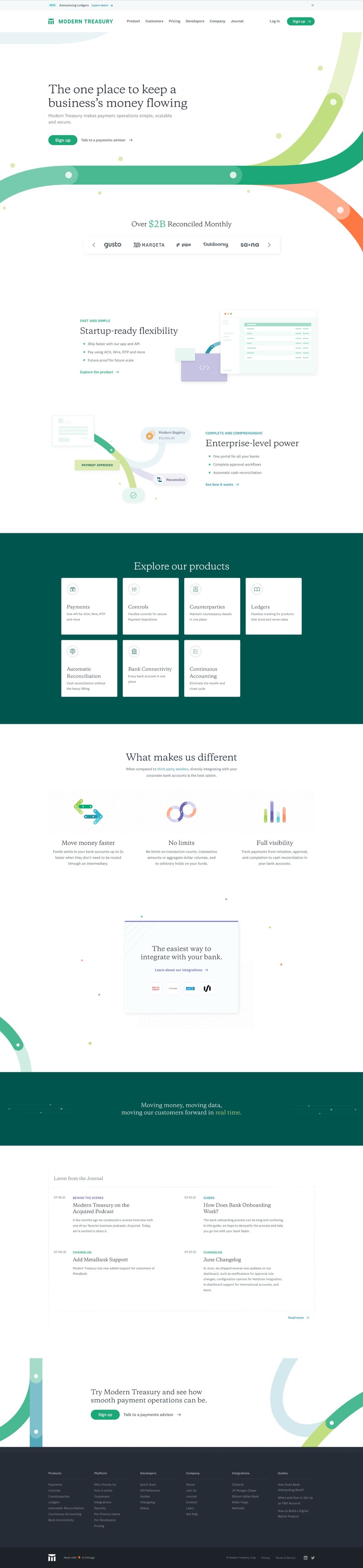 Modern Treasury — money operations